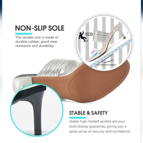 NWOT Women Casual Heeled Open Toe Sandals Pump Size 7.5 - Picture 5 of 9